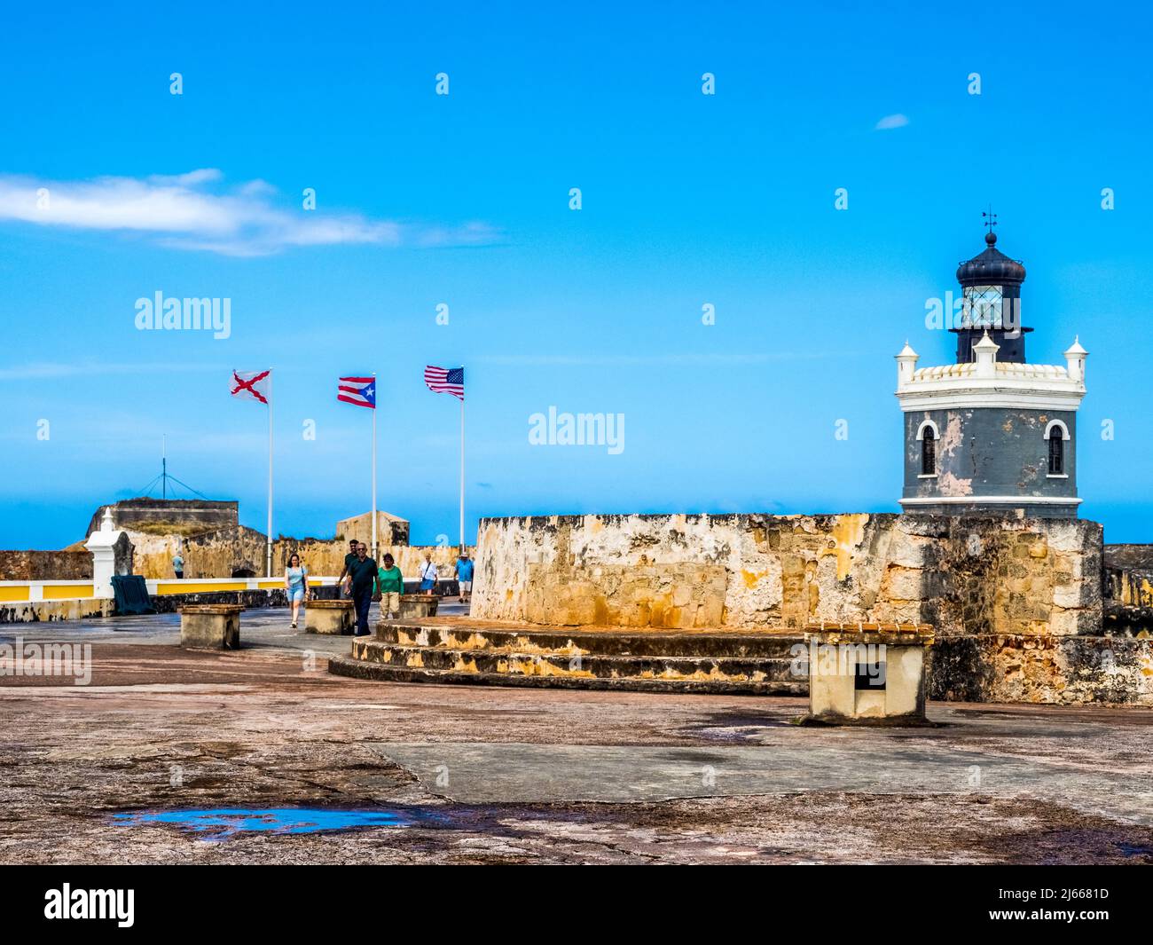 Castillo San Juan de Morro eine Festung aus dem 16. Jahrhundert eine nationale historische Stätte von San Juan im alten San Juan in Puerto Rico Stockfoto