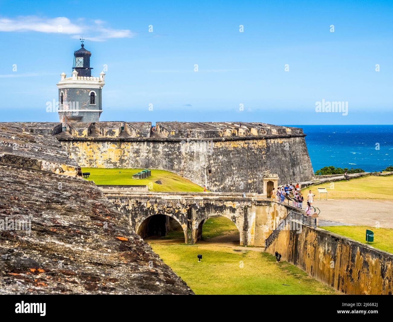 Castillo San Juan de Morro eine Festung aus dem 16. Jahrhundert eine nationale historische Stätte von San Juan im alten San Juan in Puerto Rico Stockfoto