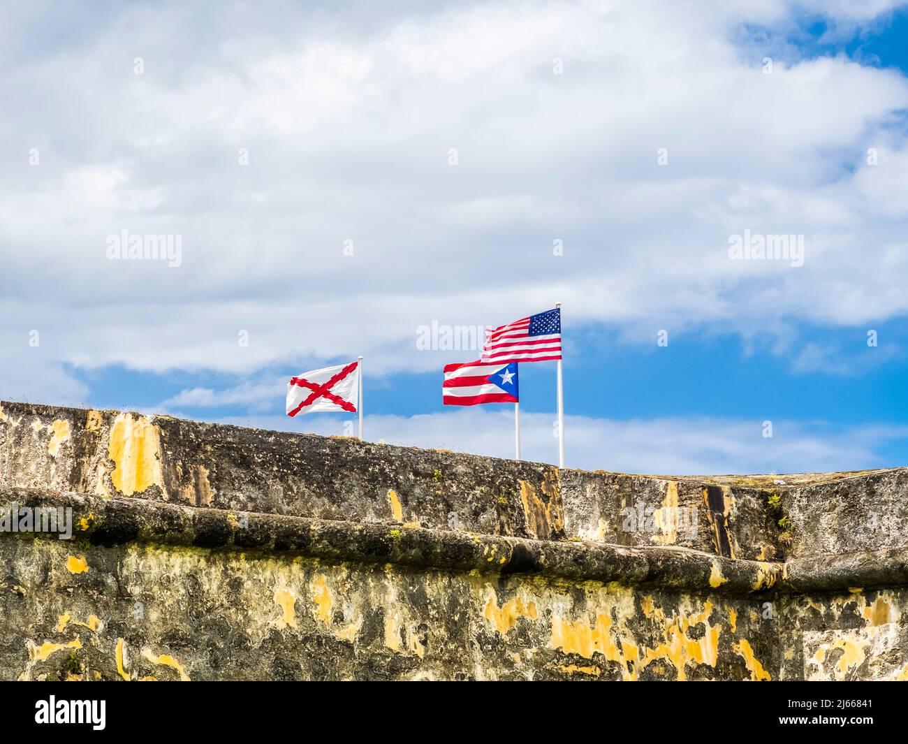 Castillo San Juan de Morro eine Festung aus dem 16. Jahrhundert eine nationale historische Stätte von San Juan im alten San Juan in Puerto Rico Stockfoto