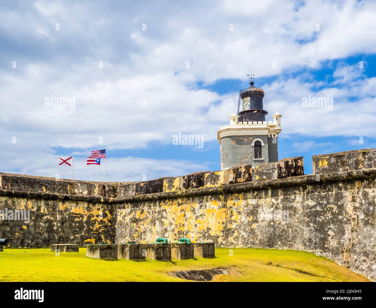 Castillo San Juan de Morro eine Festung aus dem 16. Jahrhundert eine nationale historische Stätte von San Juan im alten San Juan in Puerto Rico Stockfoto
