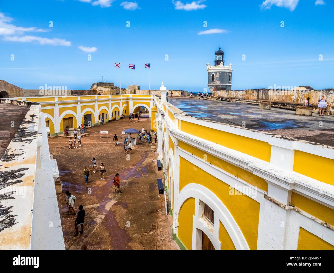 Castillo San Juan de Morro eine Festung aus dem 16. Jahrhundert eine nationale historische Stätte von San Juan im alten San Juan in Puerto Rico Stockfoto