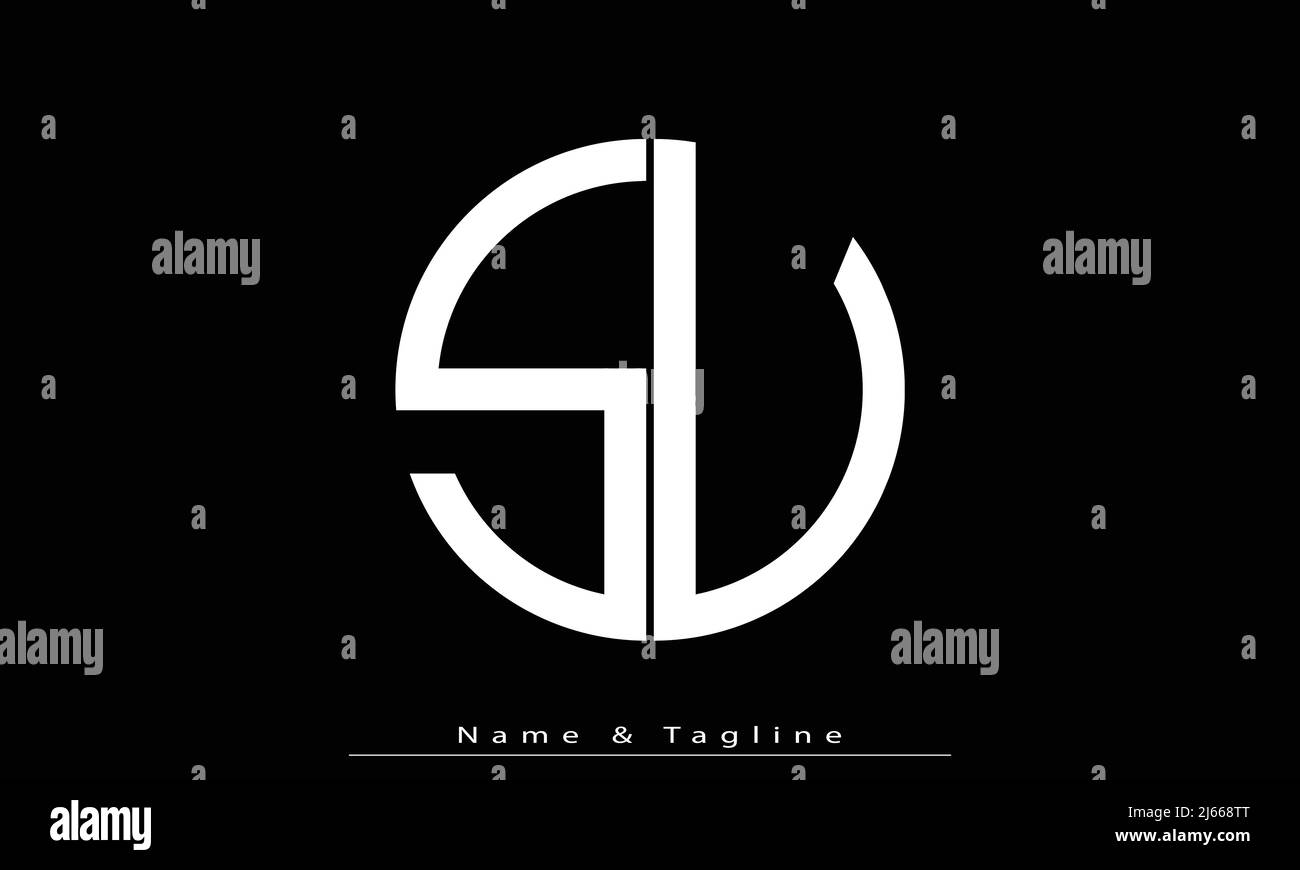 Alphabet Buchstaben Initialen Monogramm Logo SU , US Stock Vektor