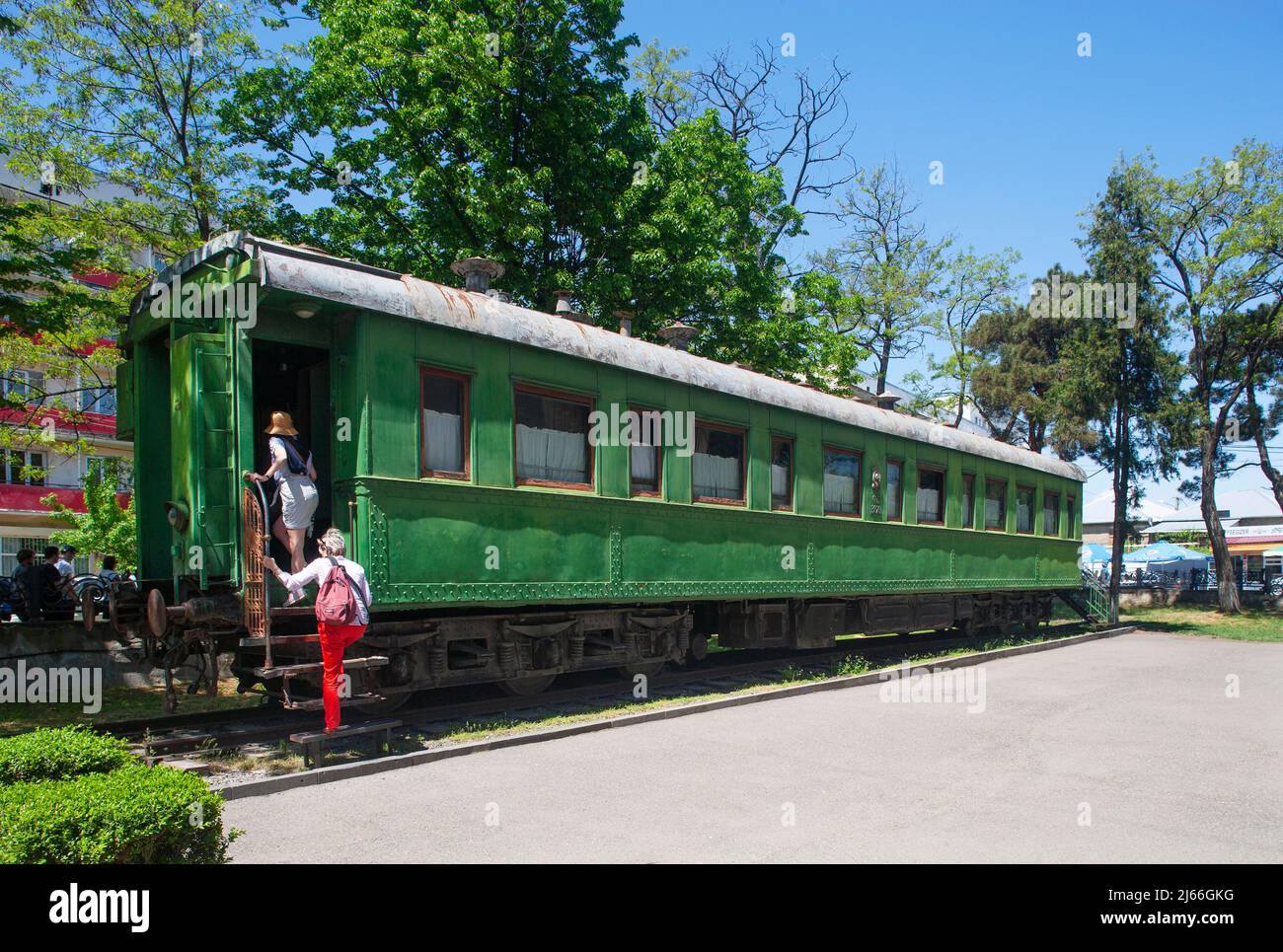 Stalin Museum, mit diesem Wagon fuhr Stalin zur Potsdamer Konferenz, Stalinwagon, Gori, Georgien Stockfoto