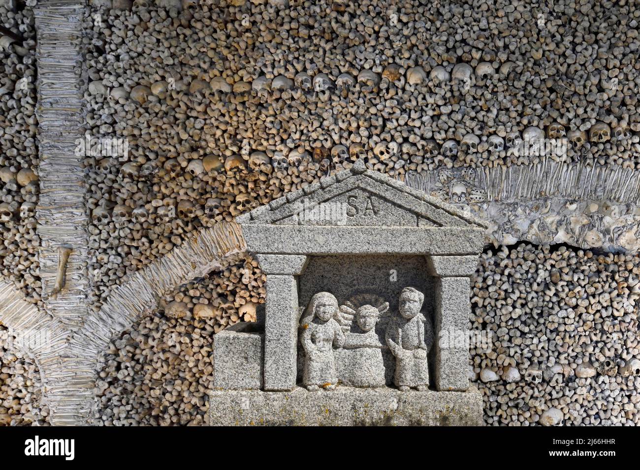 Kapelle der Knochen, St. Francis Kirche, Evora, Alentejo, Portugal Stockfoto