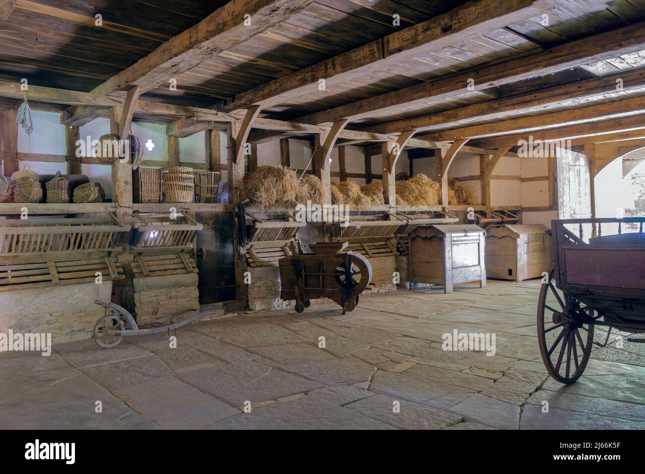 Westfälisches Landesmuseum für Folklore, Landschaftsverband Westfalen-Lippe, LWL-Freilichtmuseum, Detmold, Nordrhein-Westfalen, Deutschland historisch Stockfoto