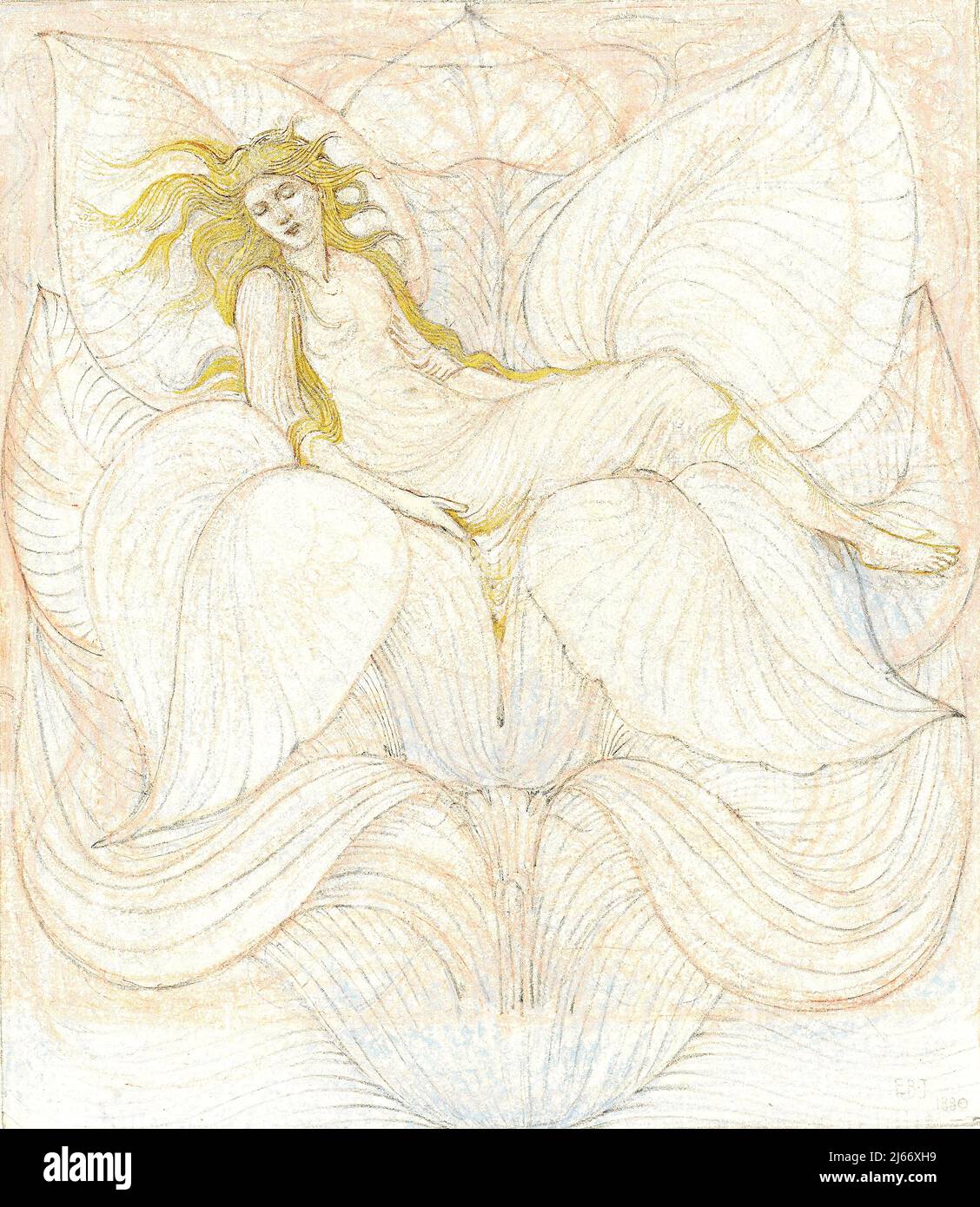 Sir Edward Coley Burne Jones - das Herz des Lotus - 1880 Stockfoto