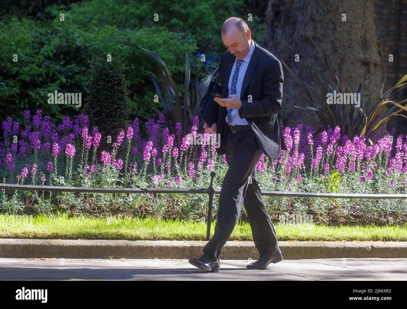 Chris Heaton-Harris, Parlamentarischer Finanzminister (Chief Whip), in der Downing Street. Stockfoto