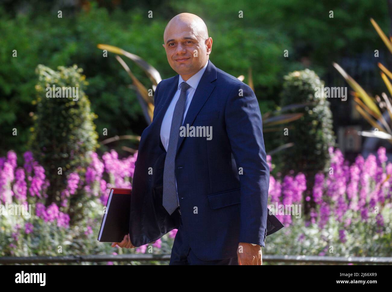 Sajid Javid, Staatssekretär für Gesundheit und Soziales, in der Downing Street zu einer Kabinettssitzung. Stockfoto