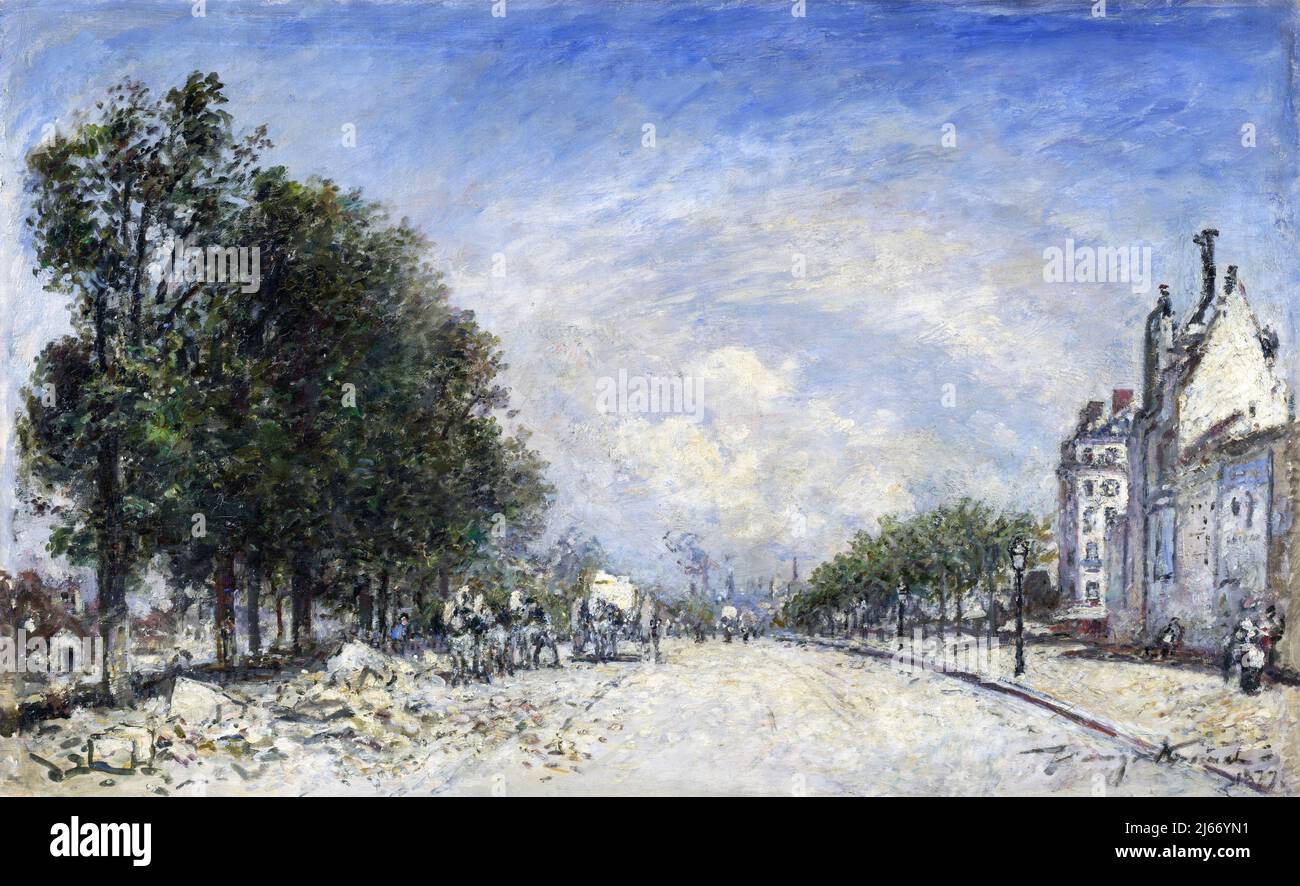Johan Jongkind. Gemälde mit dem Titel 'The Boulevard de Port-Royal, Paris' des niederländischen Künstlers Johan Barthold Jongkind (1819-1891), Öl auf Leinwand, 1877 Stockfoto