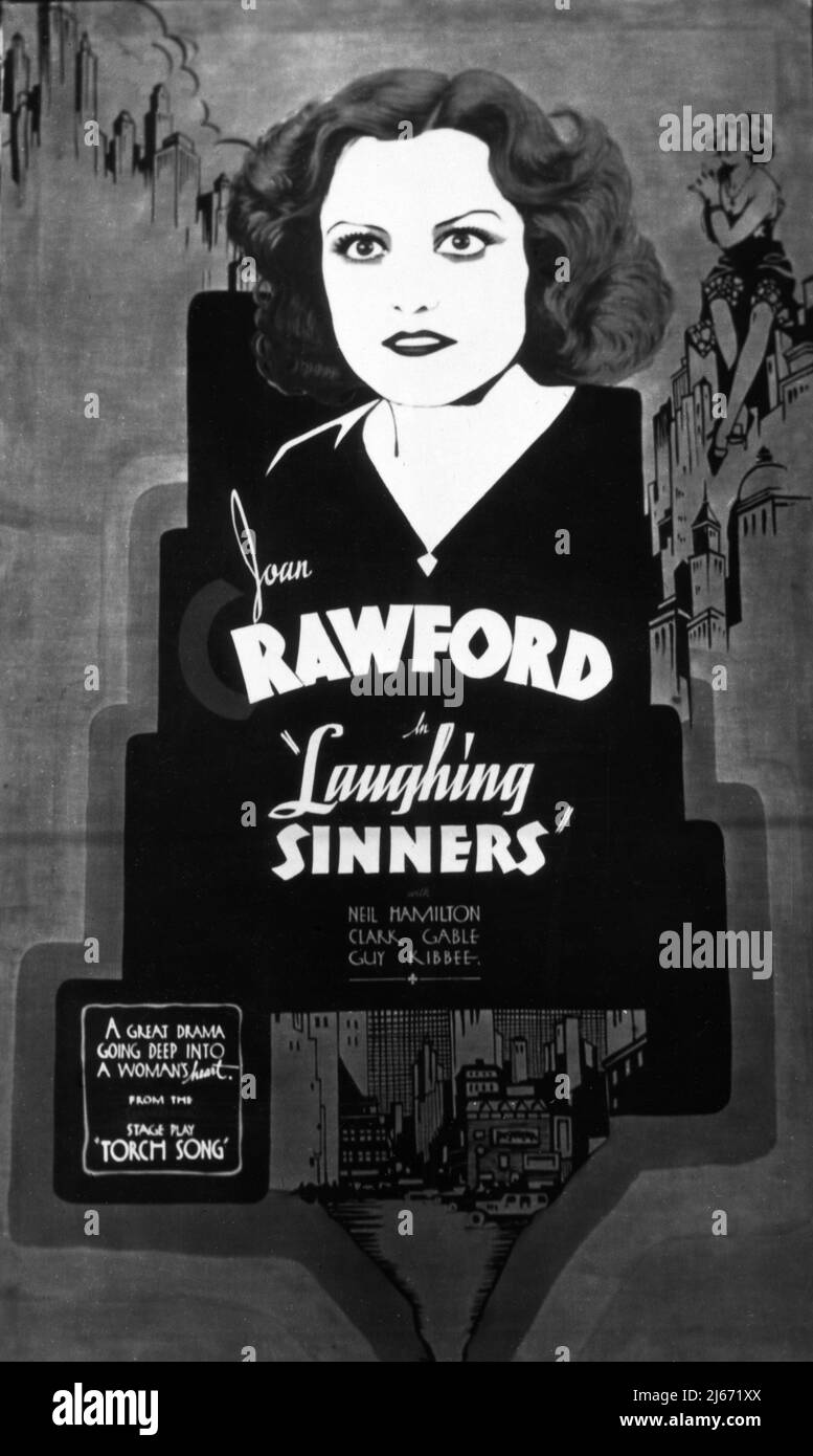 Handgemalte Kino-Ausstellung für JOAN CRAWFORD in LAUGHING SINNERS 1931 Regisseur HARRY BEAUMONT spielt Fackel Song von Kenyon Nicholson Metro Goldwyn Mayer Stockfoto