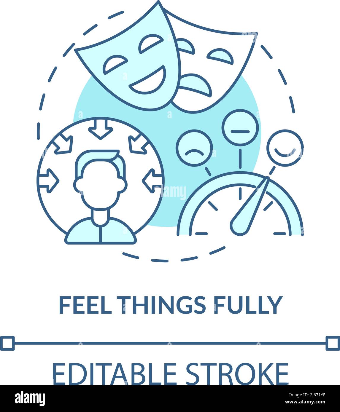 Feel Things Fully Turquoise Concept Icon Stock Vektor