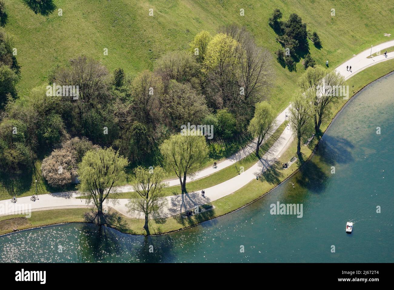 Der Olympiapark in München ist länger zu einer wichtigen Freizeitaktivität geworden Stockfoto