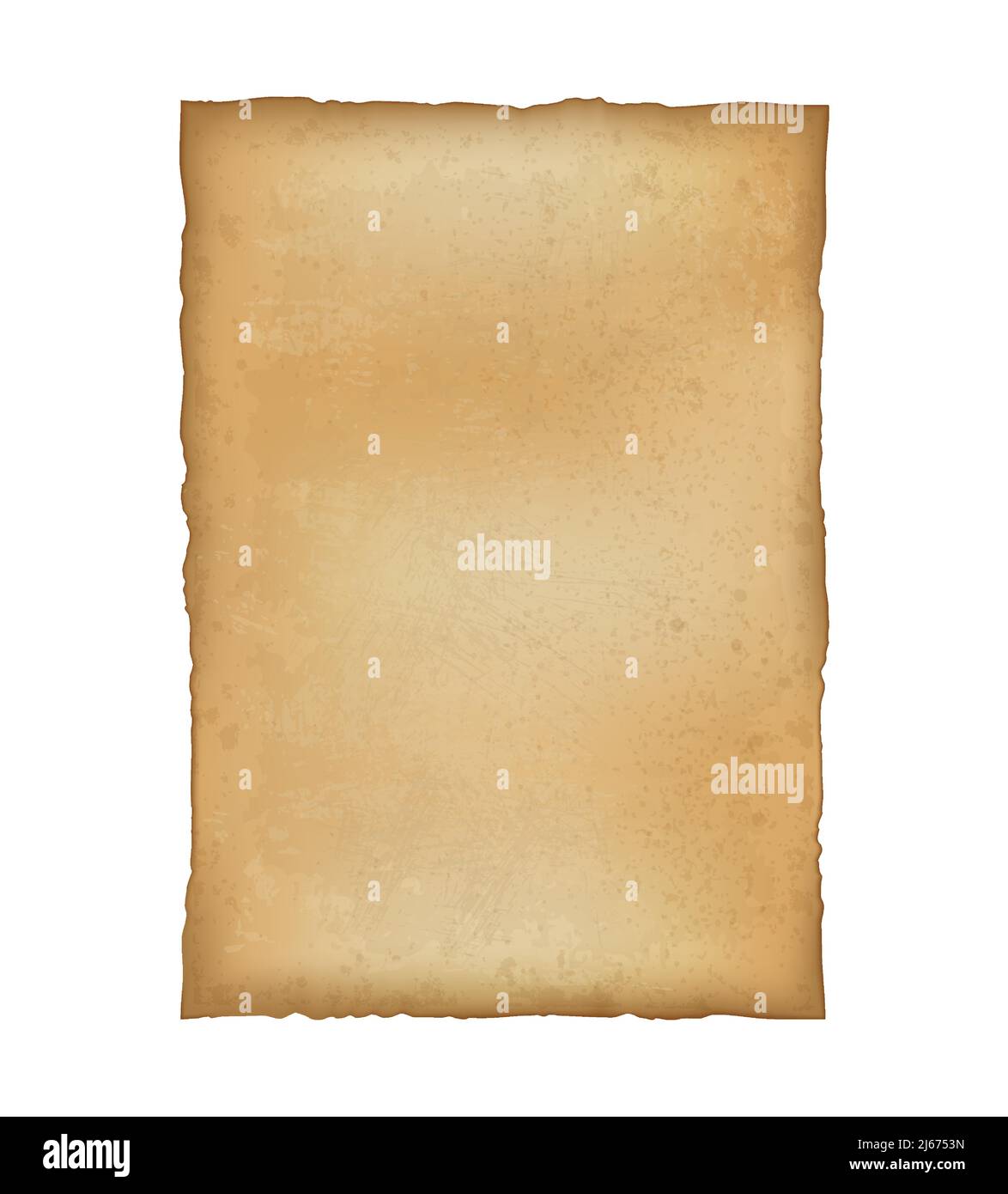 Altes Papier, Pergamentrolle, realistische Vektordarstellung aus der Nähe Stock Vektor
