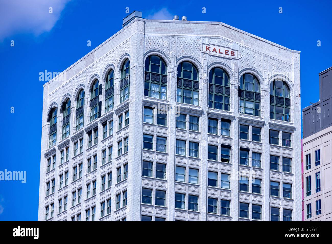 Das Kales Hochhaus, 76 West Adams, Downtown Detroit, Michigan, USA Stockfoto