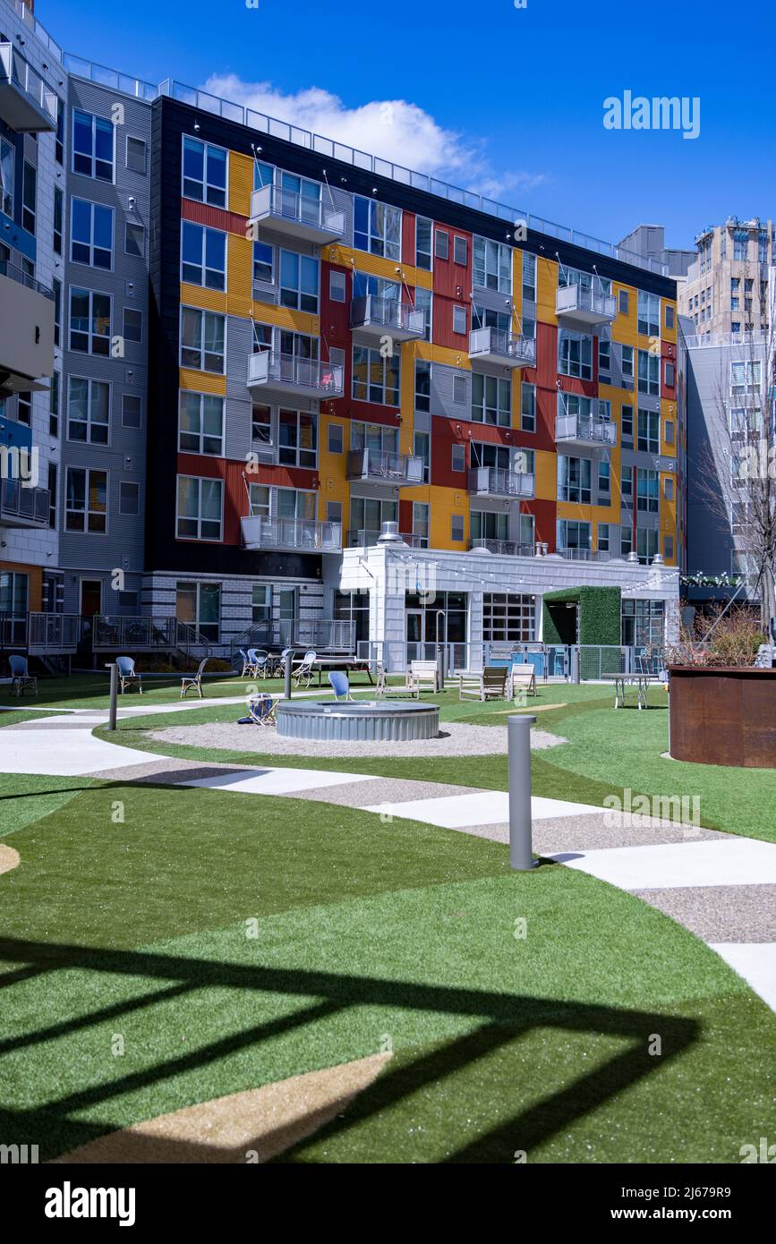 City Club Apartments Wohngemeinschaft, Central Business District, Detroit, Michigan, USA Stockfoto