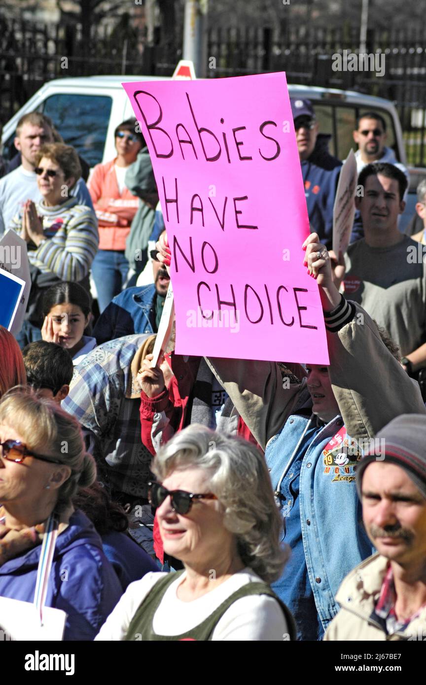 Anti-Abtreibung und Pro-Life-Gesetz-Demonstration im Georgia State Capitol Gebäude in Atlanta USA politische Maßnahmen gegen Frauen Stockfoto