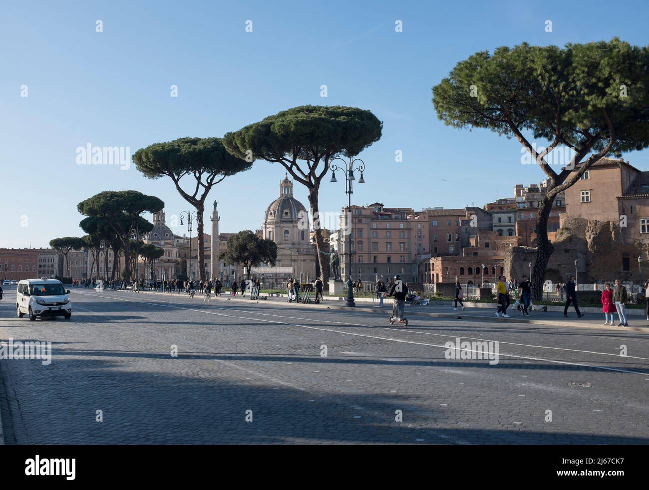 Via Dei Fori Imperialia Rom Italien Stockfoto