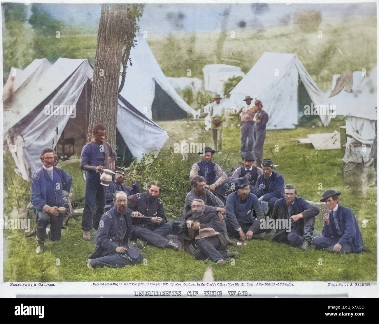 Gruppe im Hauptquartier der Armee der Potomac, Antietam, Oktober 1862. Alexander Gardner Stockfoto