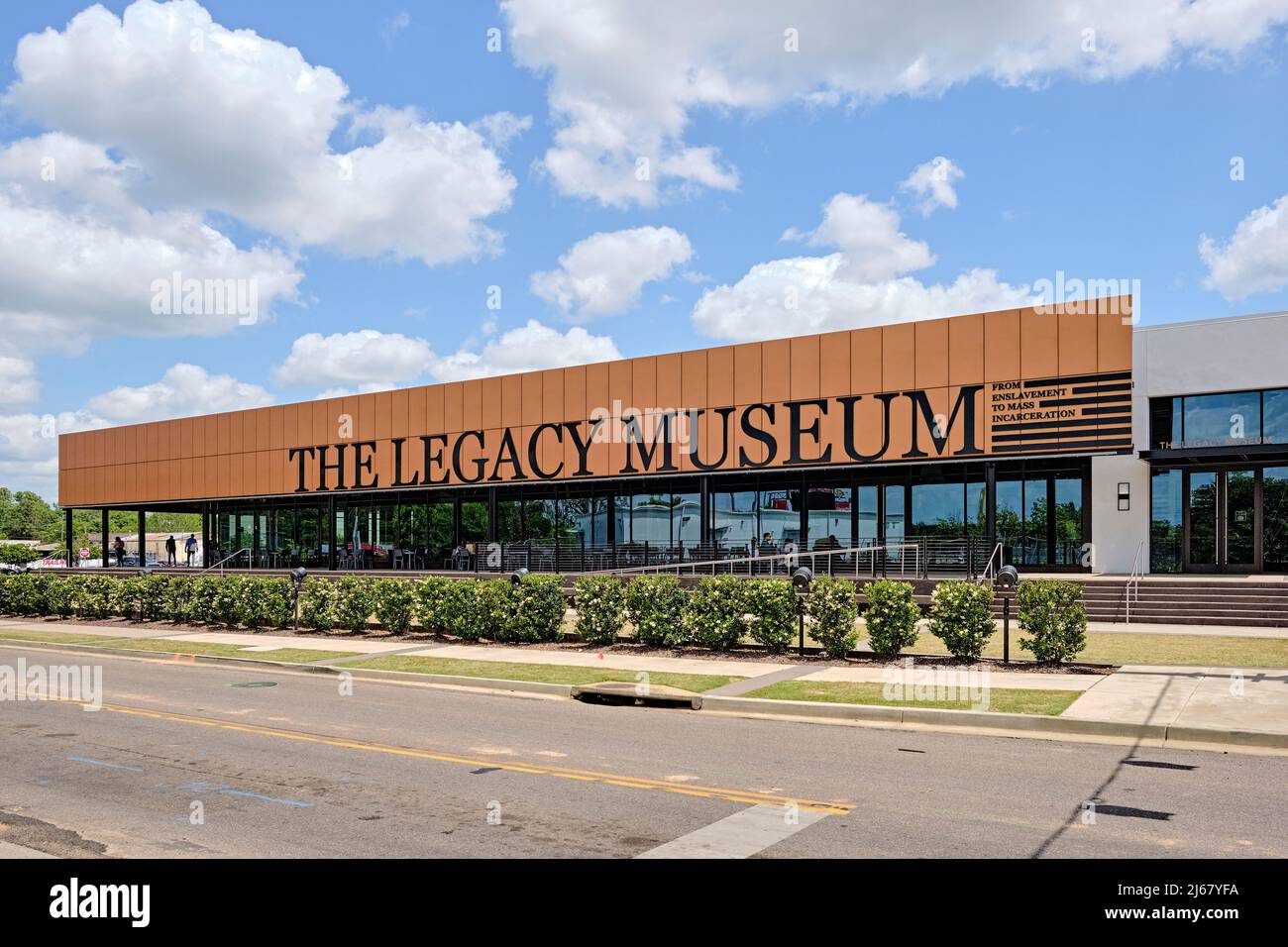 Vordere äußere des Legacy Museum, ein Civil Rights Museum, erläutert die Bürgerrechtsbewegung in den USA in Montgomery, Alabama, United States. Stockfoto