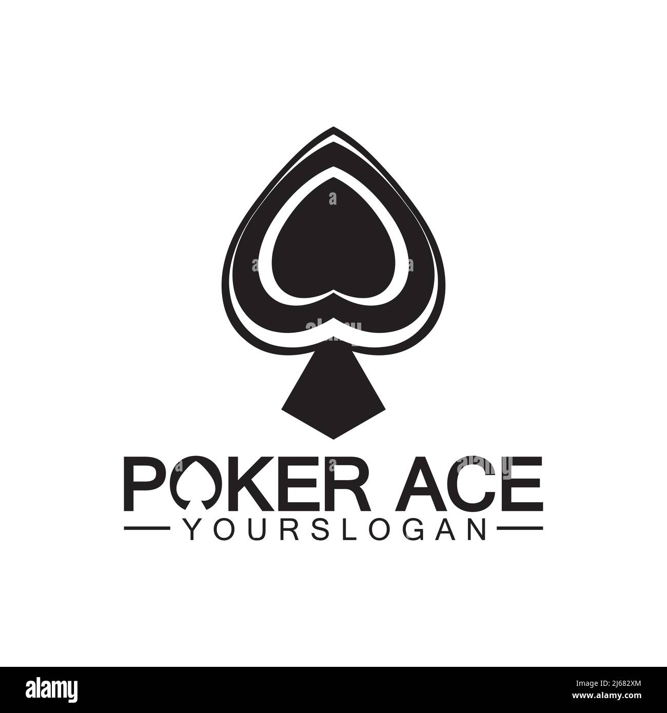 Poker Ace Spade Logo Design für Casino Business, Glücksspiel, Kartenspiel, Spekulieren, etc-Vektor Stock Vektor