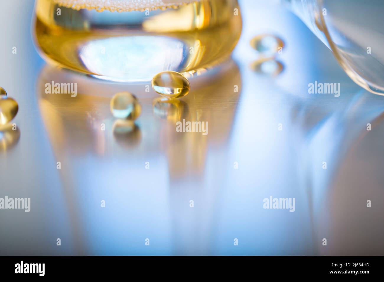 Dominante Farbton der goldenen, Produktqualität Testlabor - Stock Foto Stockfoto