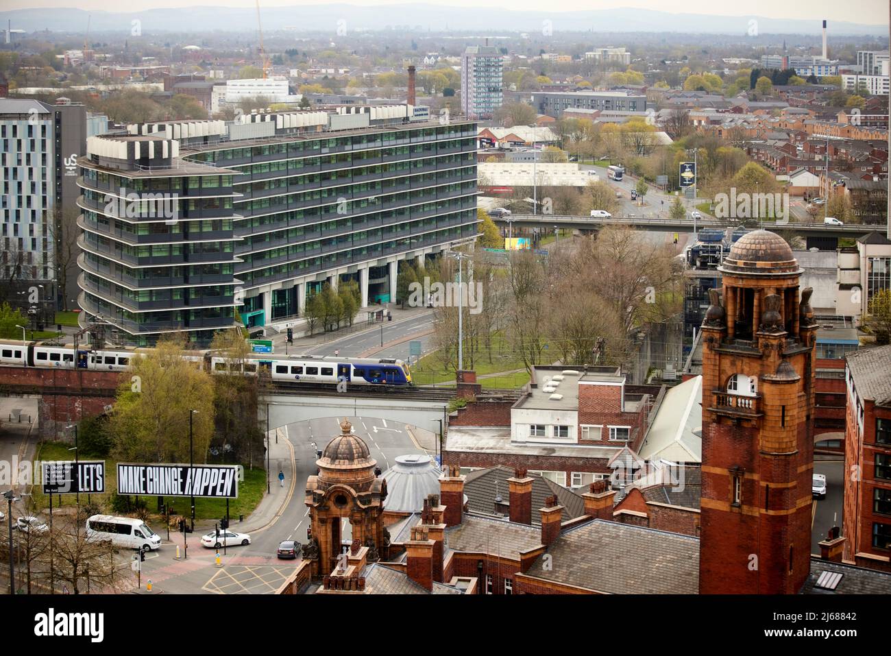 Manchester ehemalige BT-Büros jetzt Macdonald Manchester Hotel mit Blick auf Ardwick Stockfoto