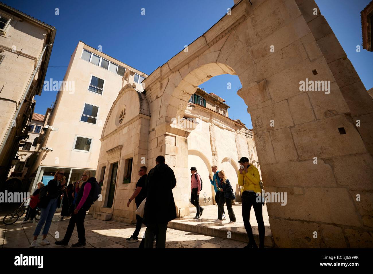 Die Stadt Split in Kroatien in der Region Dalmatien Diokletianspalast Stockfoto