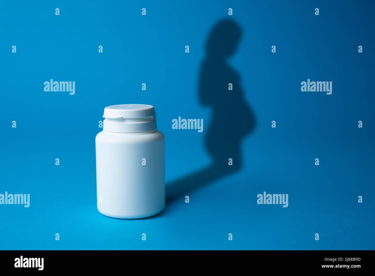Schwangerschaft Gesundheit Und Medikamente. Schwangeren Pillen Und Tabletten Stockfoto