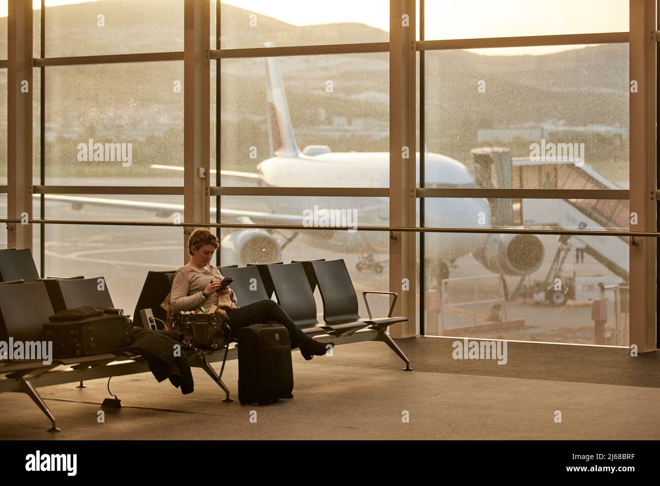 Die Stadt Split in Kroatien, Split Airport, auch bekannt als Resnik Airport Eurowings deutsche Low-Cost-Carrier Stockfoto