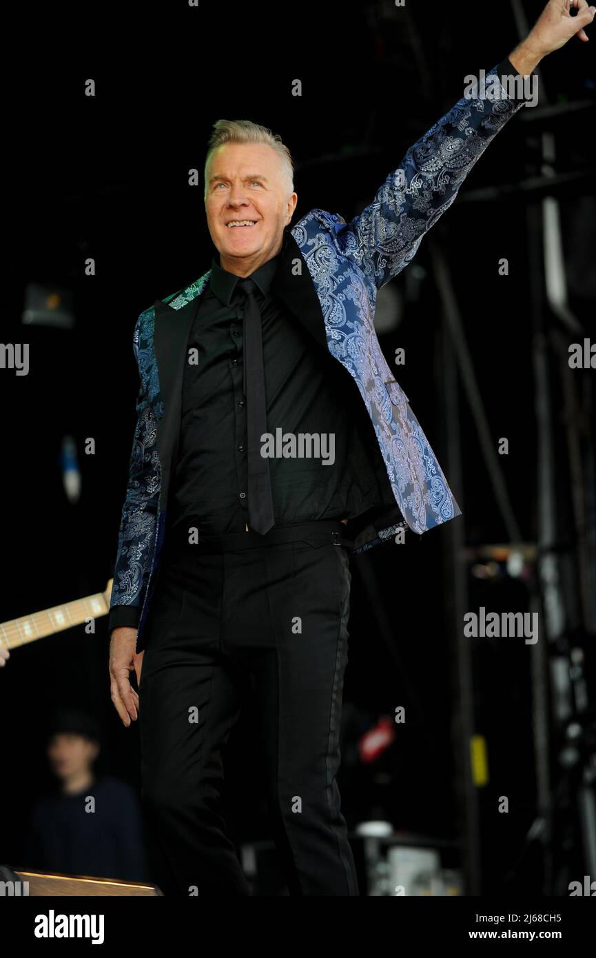 Martin Fry, der Sänger der 80s Band ABC, tritt beim Flashback Festival in Temple Newsom auf. Stockfoto Martin Fry, der Sänger der 80s Band ABC, tritt beim Flashback Festival in Temple Newsom auf. Stockfoto