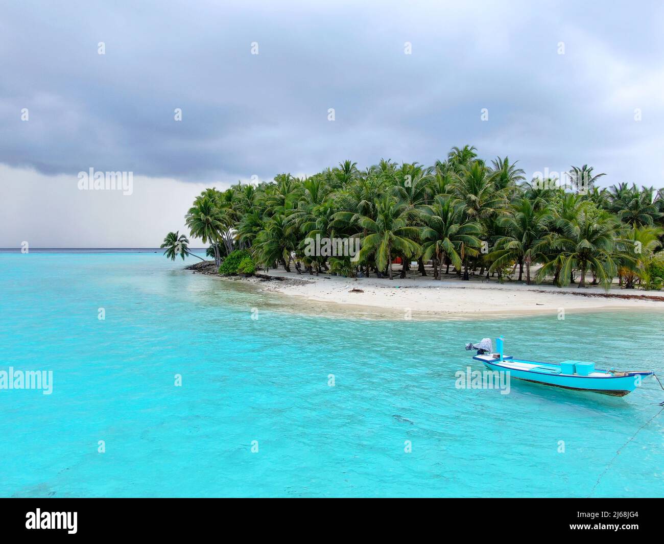 Blue Maldive Inseln Seesack mit geen Laub Stockfoto