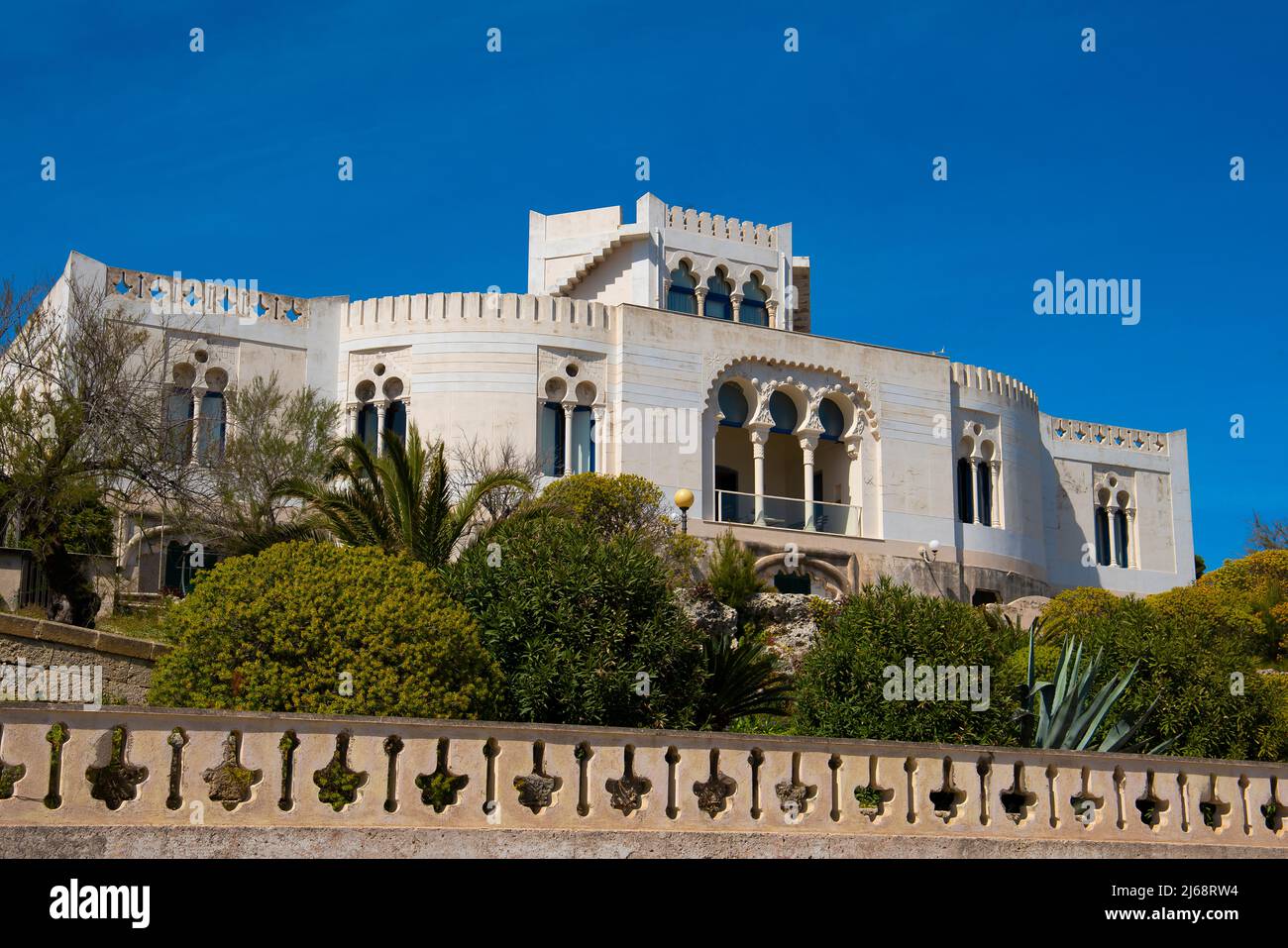 Dependance di Villa Daniele, Lungomare C. Colombo, 69, Santa Maria di Leuca, Salento, Apulien (Apulien), Italien. Stockfoto