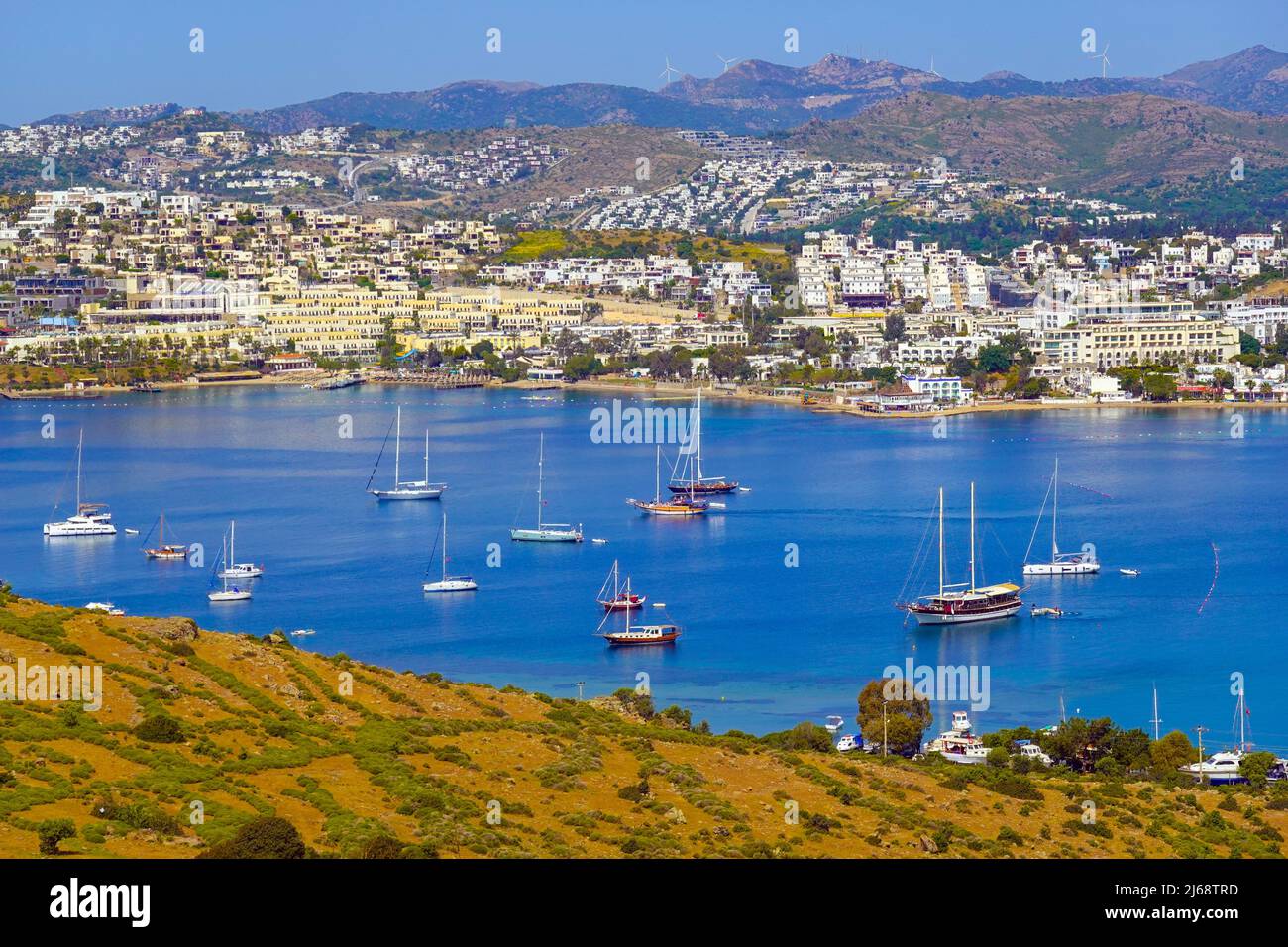 Der beliebte Ferienort Bodrum, Provinz Mugla, Türkei Stockfoto