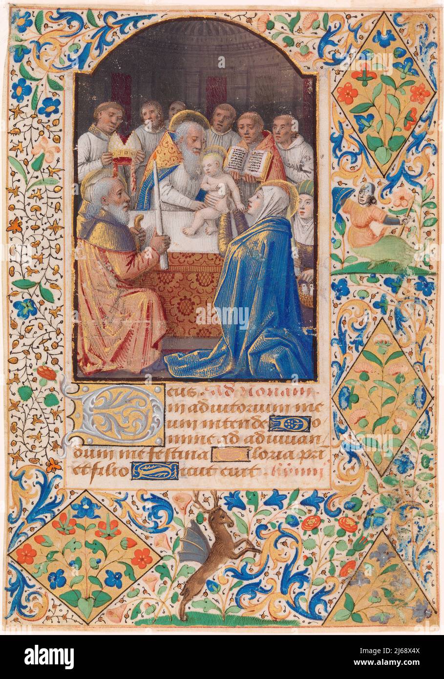 Jean Bourdichon. Die Beschneidung Christi, aus einem Stundenbuch, 1470–1480. Stockfoto