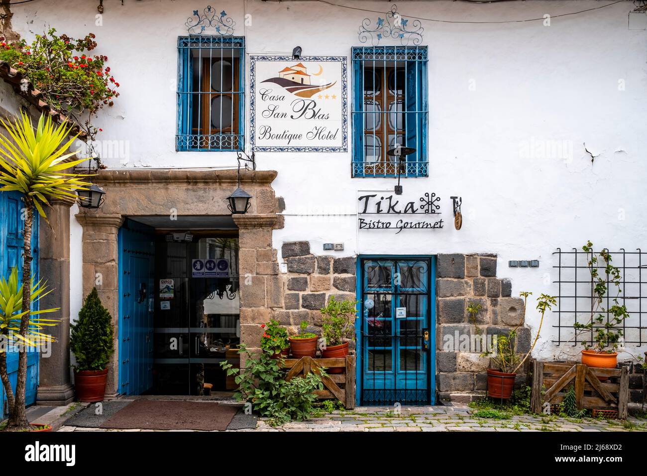 Das Casa San Blas Boutique Hotel In Der Gegend Von San Blas In Cusco, Provinz Cusco, Peru. Stockfoto