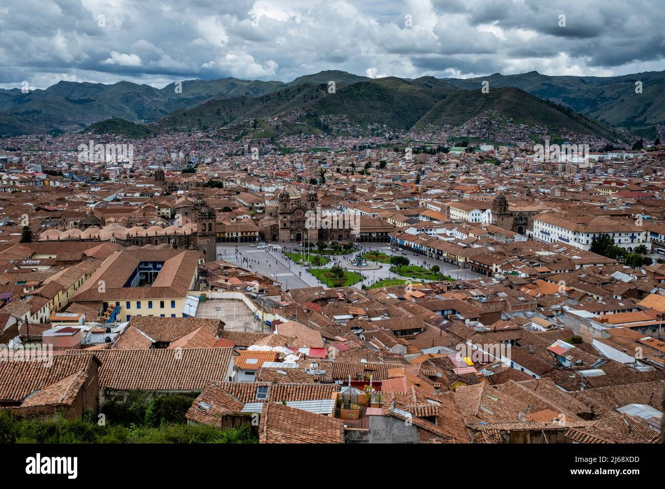 Die Skyline Der Stadt Cusco, Provinz Cusco, Peru. Stockfoto
