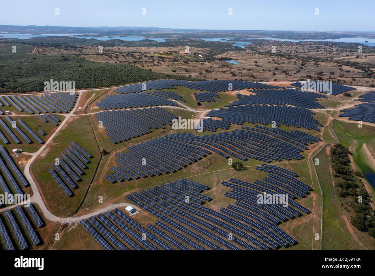 Moura Photovoltaikkraftwerk, Amareleja, Moura, Portugal Stockfoto