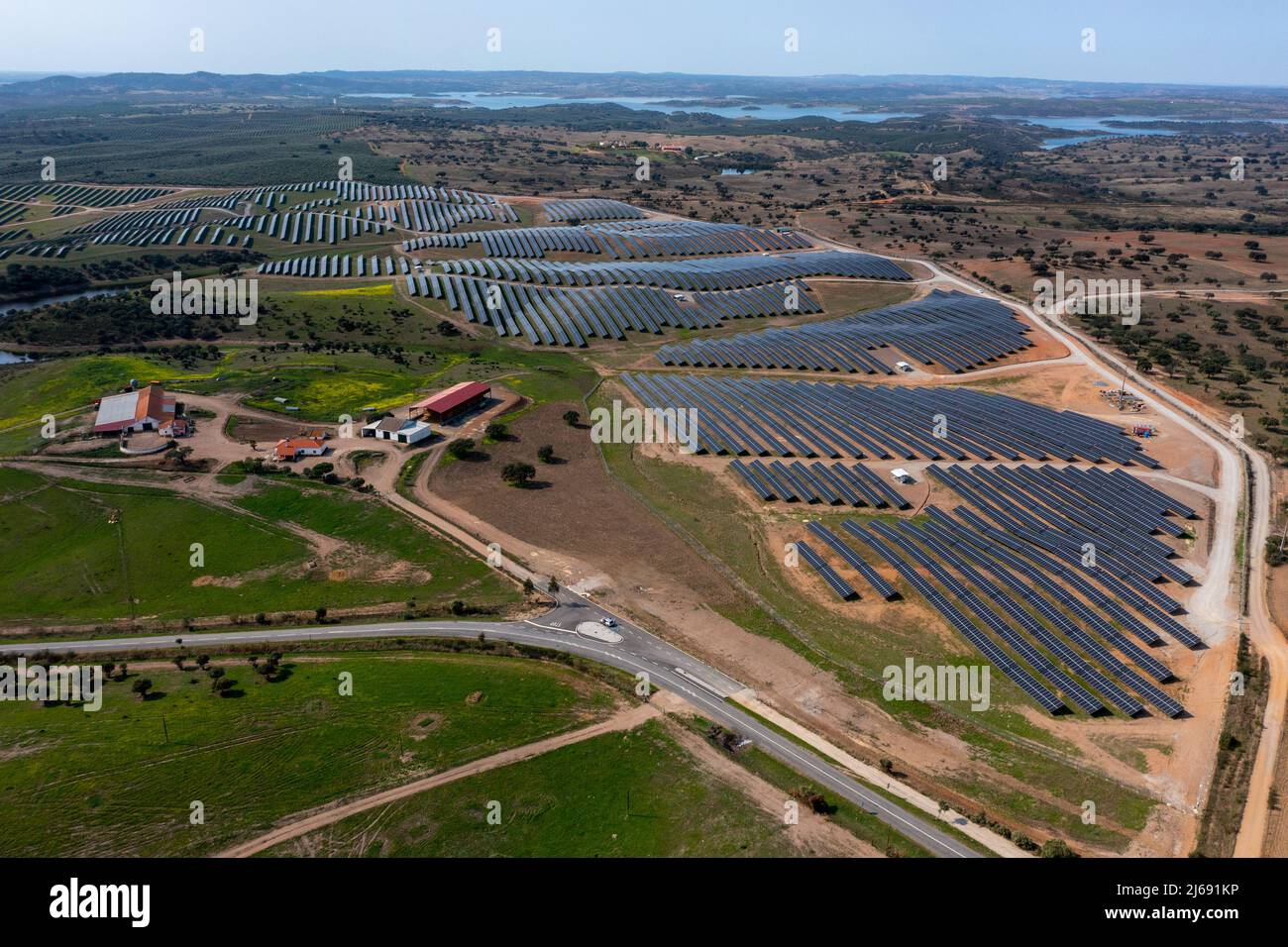 Moura Photovoltaikkraftwerk, Amareleja, Moura, Portugal Stockfoto