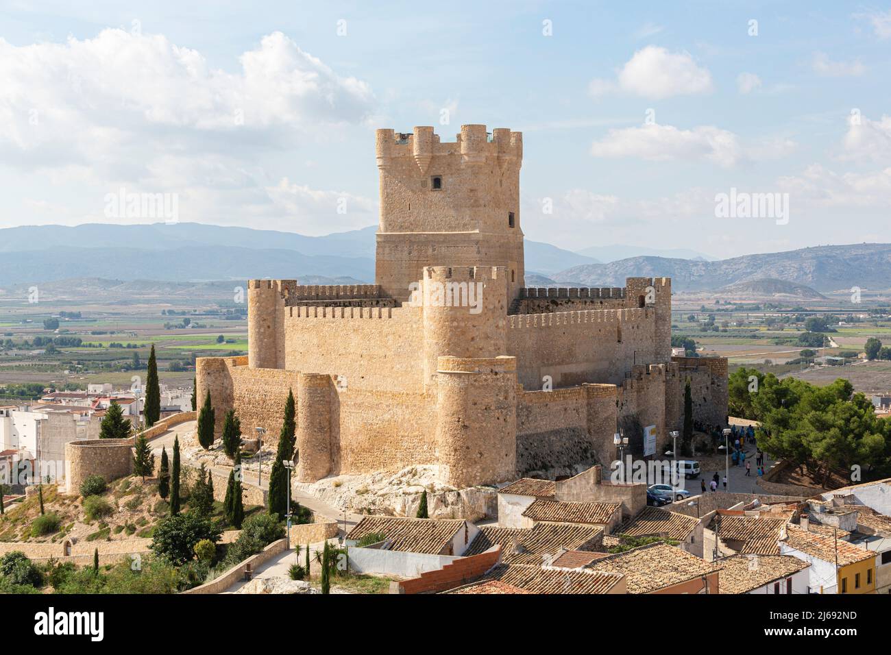 Schloss Atalaya oder Villena in der Provinz Alicante, Autonome Gemeinschaft Valencia, Spanien Stockfoto