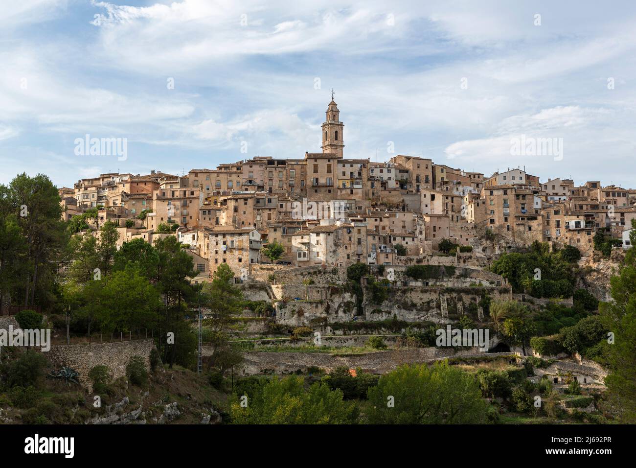 Bocairent mittelalterliches Dorf am Mittelmeer in der Provinz Valencia, Autonome Gemeinschaft Valencia, Spanien Stockfoto