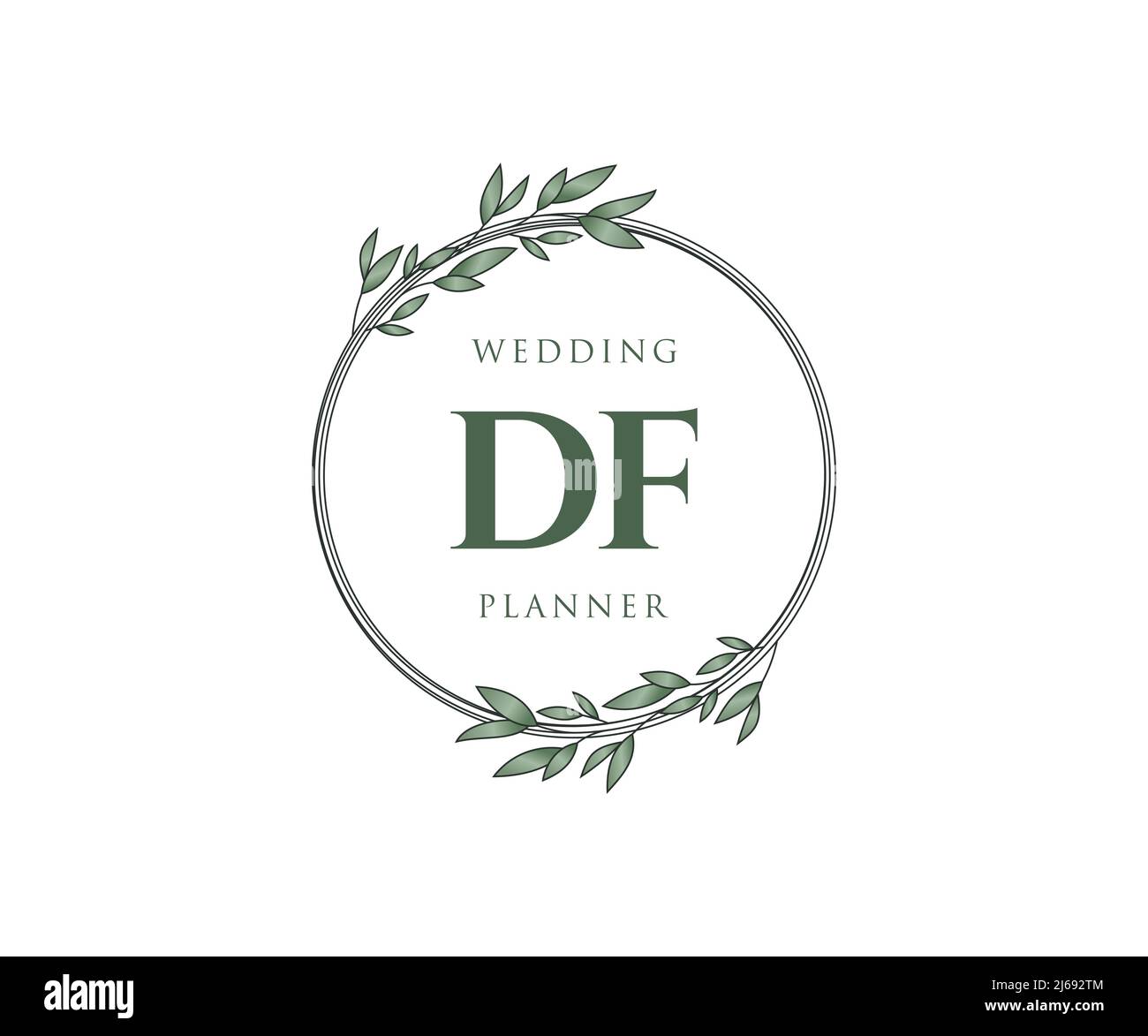 DF Initials Letter Hochzeit Monogram Logos Kollektion, handgezeichnete moderne minimalistische und florale Vorlagen für Einladungskarten, Save the Date, elegant Stock Vektor