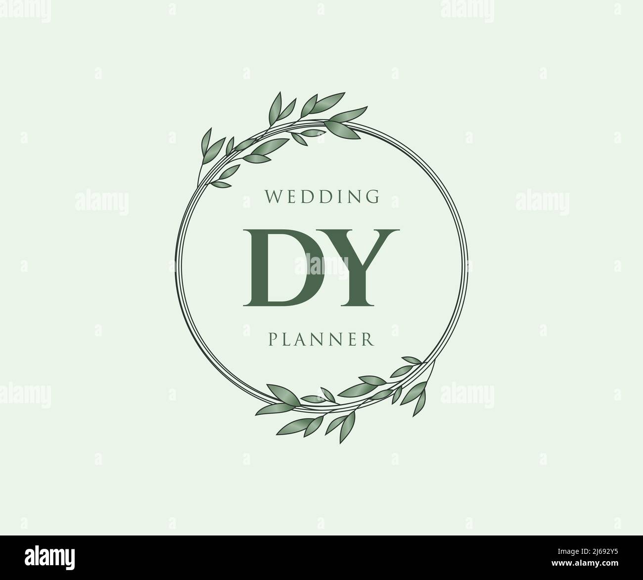 DY Initials Letter Hochzeit Monogram Logos Kollektion, handgezeichnete moderne minimalistische und florale Vorlagen für Einladungskarten, Save the Date, elegant Stock Vektor
