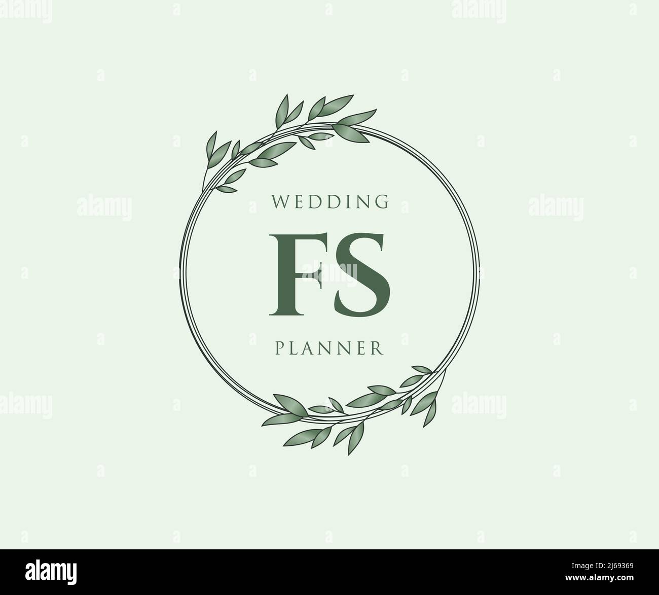 FS Initials Letter Hochzeit Monogram Logos Kollektion, handgezeichnete moderne minimalistische und florale Vorlagen für Einladungskarten, Save the Date, elegant Stock Vektor