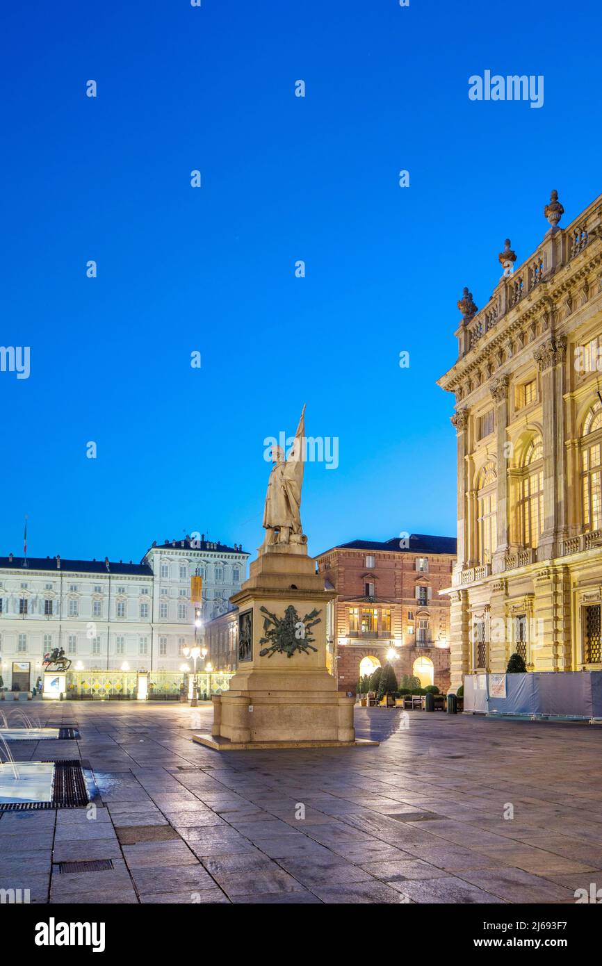 Piazza Castello, Turin, Piemont, Italien Stockfoto Piazza Castello, Turin, Piemont, Italien Stockfoto