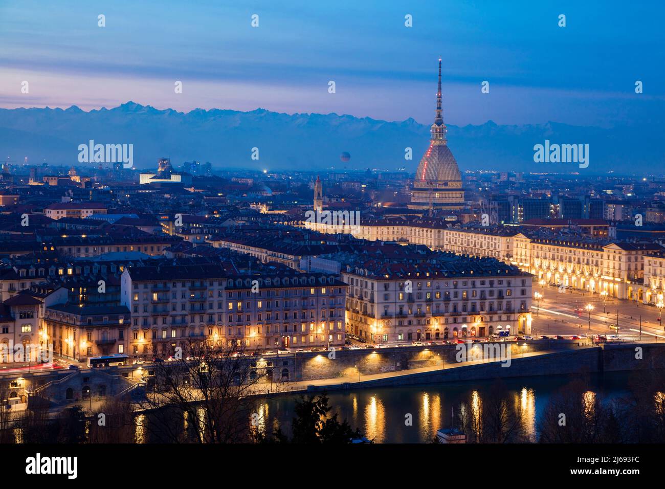 Blick vom Monte dei Cappuccini, Turin, Piemont, Italien Stockfoto
