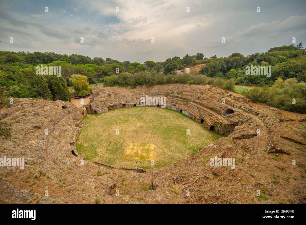 Römisches Amphitheater, Sutri, Latium, Italien Stockfoto
