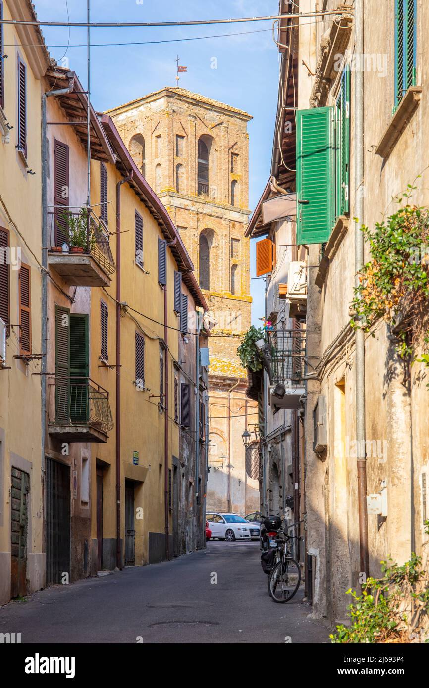 Via delle Colonnette, Nepi, Viterbo, Latium, Italien Stockfoto