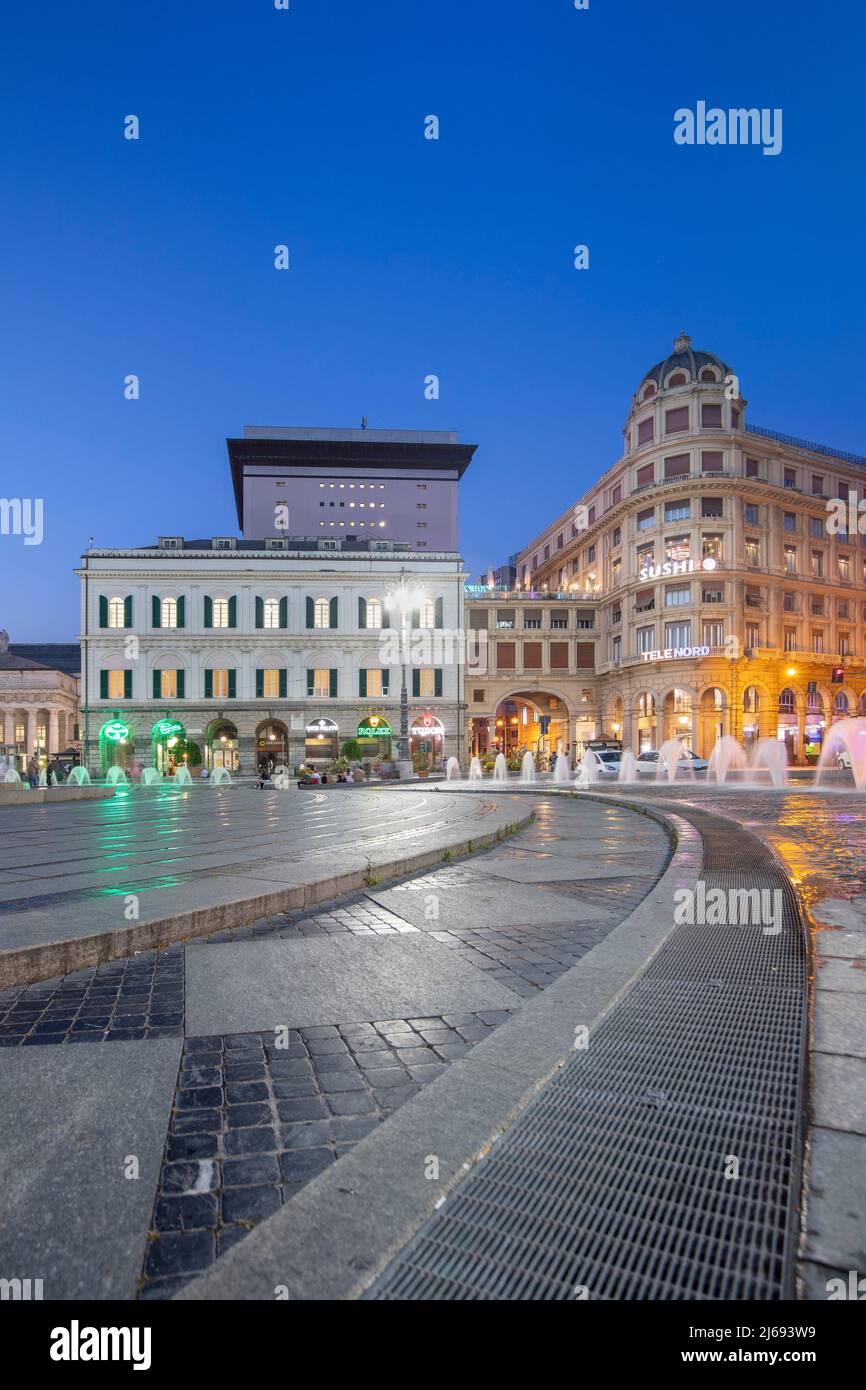 De Ferrari Square, Genova (Genua), Liguaria, Italien Stockfoto
