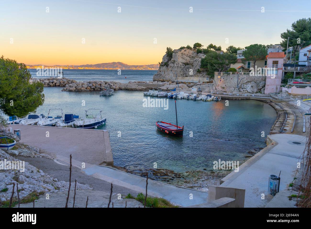 Calanque de Niolon, Le Rove, Provence-Alpes-Cote d'Azur, Frankreich, Mittelmeer, Europa Stockfoto