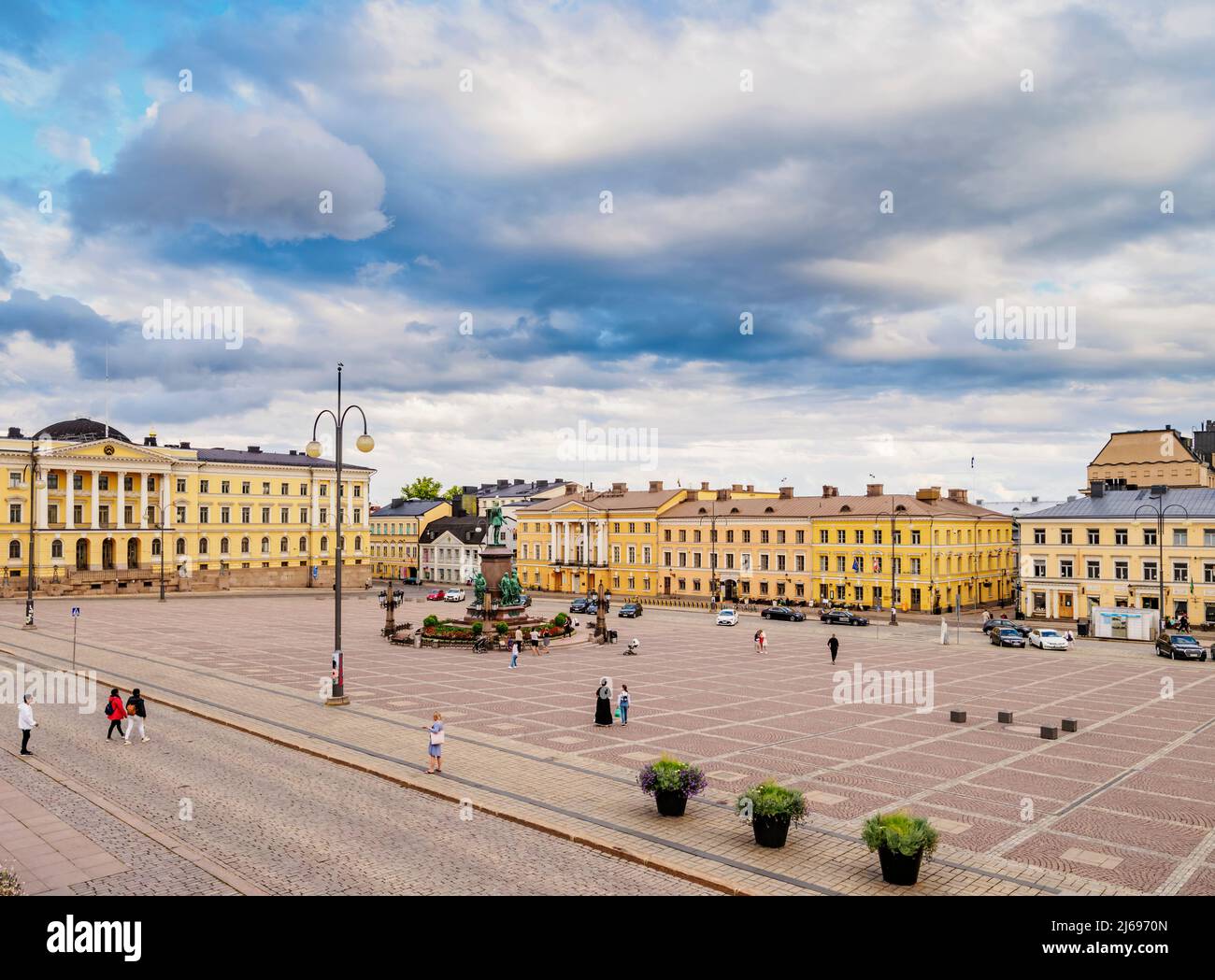 Senatsplatz, erhöhte Ansicht, Helsinki, Uusimaa County, Finnland Stockfoto